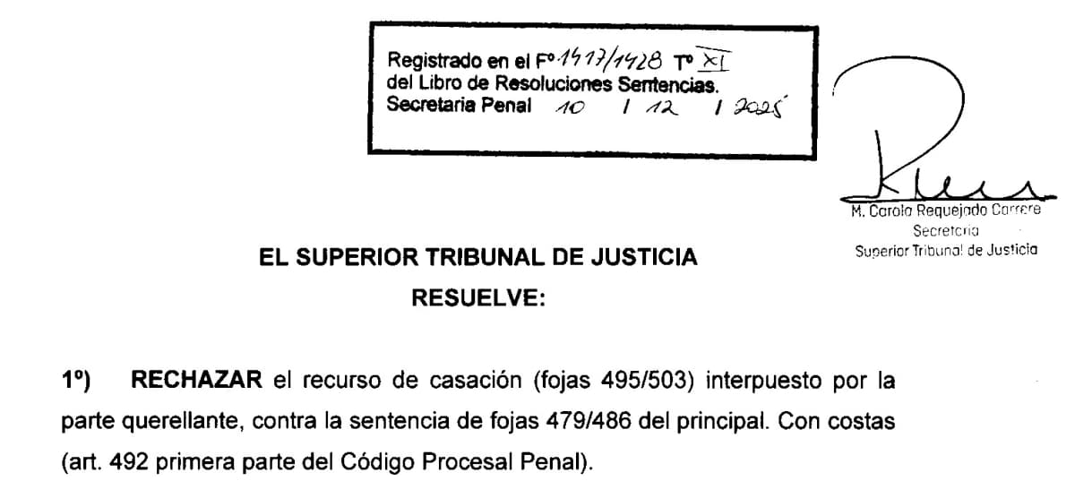 Quedó firme el sobreseimiento de un miembro de una fuerza de seguridad defendido por profesionales del estudio acusado de abuso